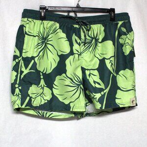 Men's No Boundaries XL 40-42 Above The Knee Hibiscus Graphic Swim Shorts